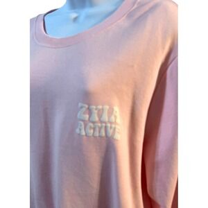ZYIA ACTIVE Pink Over The Moon Graphic Crewneck Sweatshirt Womens Size L
